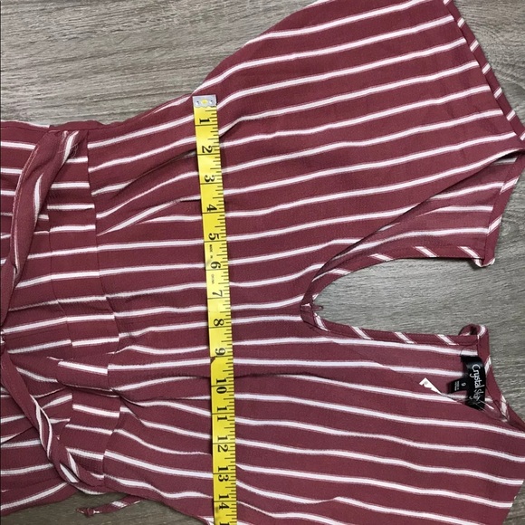 Crystal Sky Juniors Romper Sz9 Striped Sleeve _538 - Picture 4 of 4